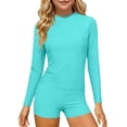 thumbnail image 3 of EYWGYA Girls Clothing Sets,Girls 2-Piece Modest Swimsuit Set,Long Sleeve UPF Rashed Guard and Swim Shorts for Beach Surf Size 3-14 Years, 3 of 6