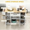 thumbnail image 4 of HOMCOM Kitchen Island on Wheels, Kitchen Cart with Solid Wood Top, White, 4 of 10