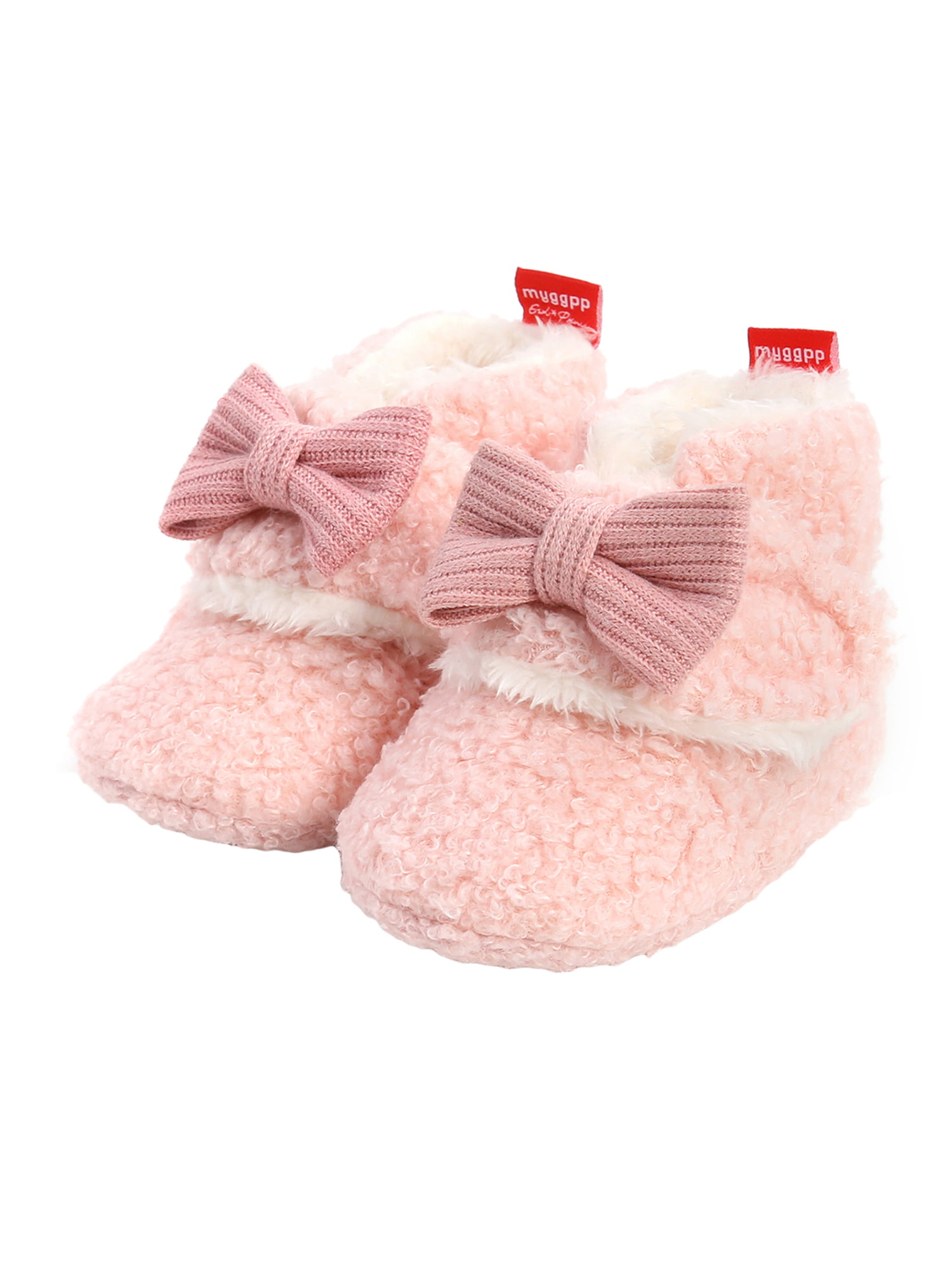 Toddler Newborn Baby Girl Thermal Coral Fleece Booties Non Skid Bottom Shoes 