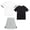 New White Black, variant on Boys Athletic Outfit Set Performance Mesh Jersey Tees and Athletic Gym Shorts 3 Piece Outfit