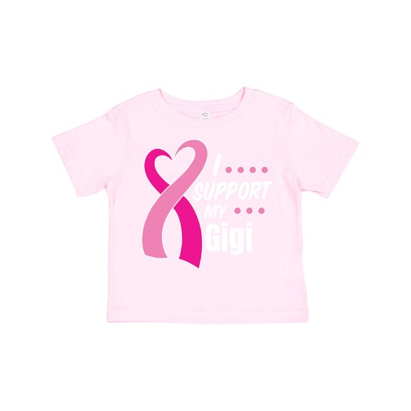 Inktastic Breast Cancer Awareness I Support My Gigi with Pink Ribbon Boys or Girls Toddler T-Shirt