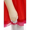 thumbnail image 6 of YiZYiF Kids Girls Figure Ice Skating Dress Rhinestones Splice Mesh Long Sleeve Tutu Skirt Dance Leotard Red 6, 6 of 7