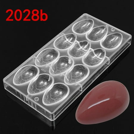 Hand Painted Chocolates - Chocolate Candy Mold Easter Smooth Egg Clear Polycarbonate Plastic DIY Handmade Moulds 12 Holes