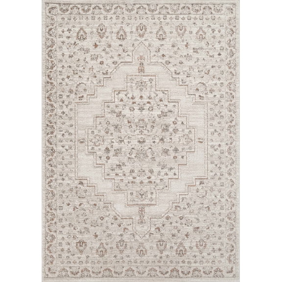 Abani Beau Oriental Medallion Area Rug 4x6 Vintage Beige