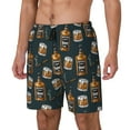 thumbnail image 1 of Cauagu Cigar Print Mens Swim Trunks Quick Dry Board Shorts Swim Shorts with Compression Liner Bathing Suits-Large, 1 of 6