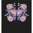 thumbnail image 5 of Vintage Floral Gradient Butterfly Adult Black Crew Neck Long Sleeve Tee-Medium, 5 of 6