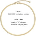 thumbnail image 5 of CHESKY 14K Gold/Silver Plated Snake Chain Necklace Herringbone Necklace Gold Choker Necklaces for Women Girl Gifts Jewelry 1.5/3/5MM(W) 14"/16"(L), 5 of 6