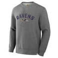 thumbnail image 2 of Men's Fanatics  Heather Gray Baltimore Ravens Loop Terry Pullover Sweatshirt, 2 of 7