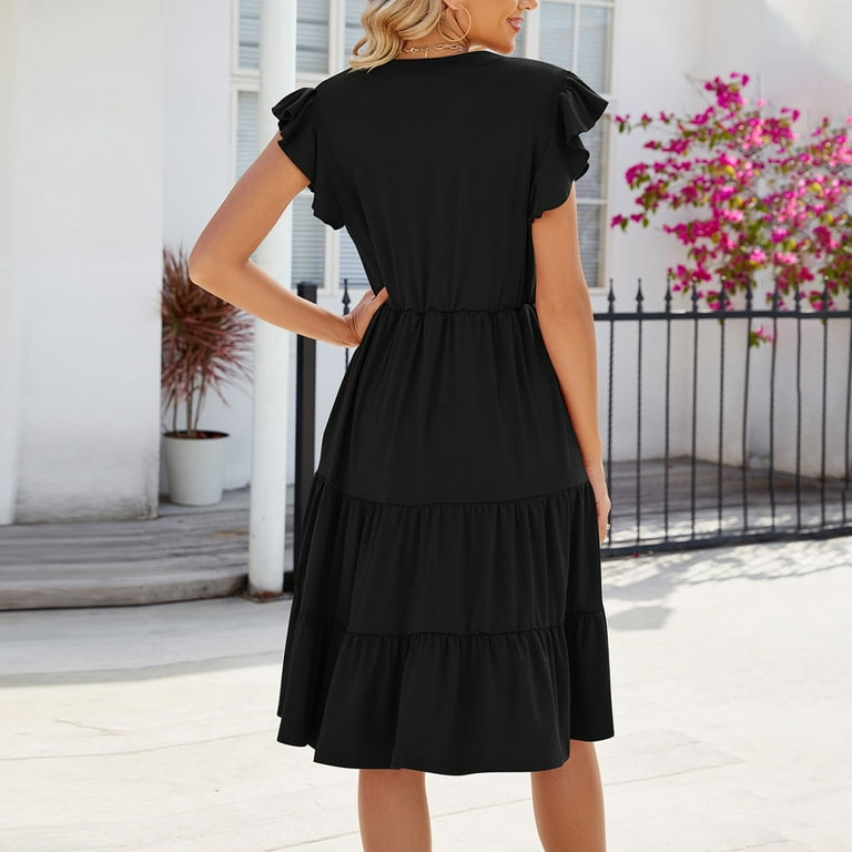 Green Bodycon Dress, Casual V Neck Flutter Sleeve Knee Length A Line Dress Business Casual For Women Black Dresses Funeral Cotton Formal Dresses 2025 Club Spring Dresses (L, Black) ZMTing - Walmart.com Green Bodycon Dress, Casual V Neck Flutter Sleeve Knee Length A Line Dress Business Casual For Women Black Dresses Funeral Cotton Formal Dresses 2025 Club Spring Dresses (L, Black) ZMTing - Walmart.com