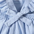 thumbnail image 5 of HCNTES Toddler Girls Summer Clothes Soft Ruffled Strap Romper and Bow Headband 2 Piece Set for Baby Showers, 5 of 7