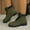 Army Green, variant on Women's Ankle Boots Lace up, Flat Fashion Combat Booties Low Heel Gray 9(42)