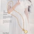 thumbnail image 7 of CANEVINKA Dainty 18K Gold Zircon Elizabeth Pendant Paperclip Chain Necklace for Women Toggle Clasp Necklace Layered Jewelry, 7 of 7