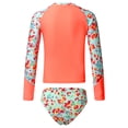 thumbnail image 2 of YONGHS Kids Girls Bathing Suit Long Sleeve Rash Guard Shirts with Briefs Sun Protection Beach Swimwear Orange 6, 2 of 6