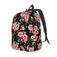 thumbnail image 2 of Balery Rose Flowers Vintage Canvas Backpack for Men and Women - Large Capacity, Durable Travel Laptop Bag for School, Work, Hiking, and Outdoor Activities, 2 of 7