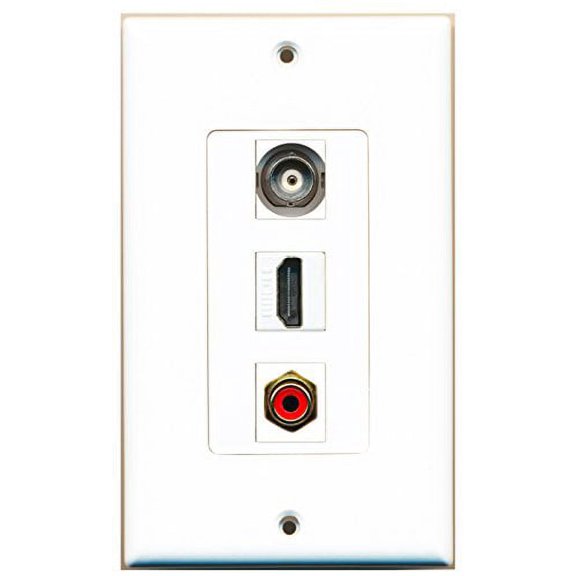 RiteAV - 1 Port HDMI 1 RCA Red 1 BNC Wall Plate Decorative