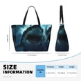 thumbnail image 4 of Balery Undersea Shark Beach Travel Bag - Water-Resistant, Large Capacity Lightweight Tote with 7 Pockets for Women and Men - Perfect for Beach, Pool, Gym, and Travel, 4 of 7