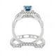 thumbnail image 3 of JeenMata Anillo de Bodas de Filigrana de Aguamarina y Moissanita de Talla Princesa de 1,75 Quilates Engastado en Oro Blanco de 18 K sobre Plata, 3 of 9