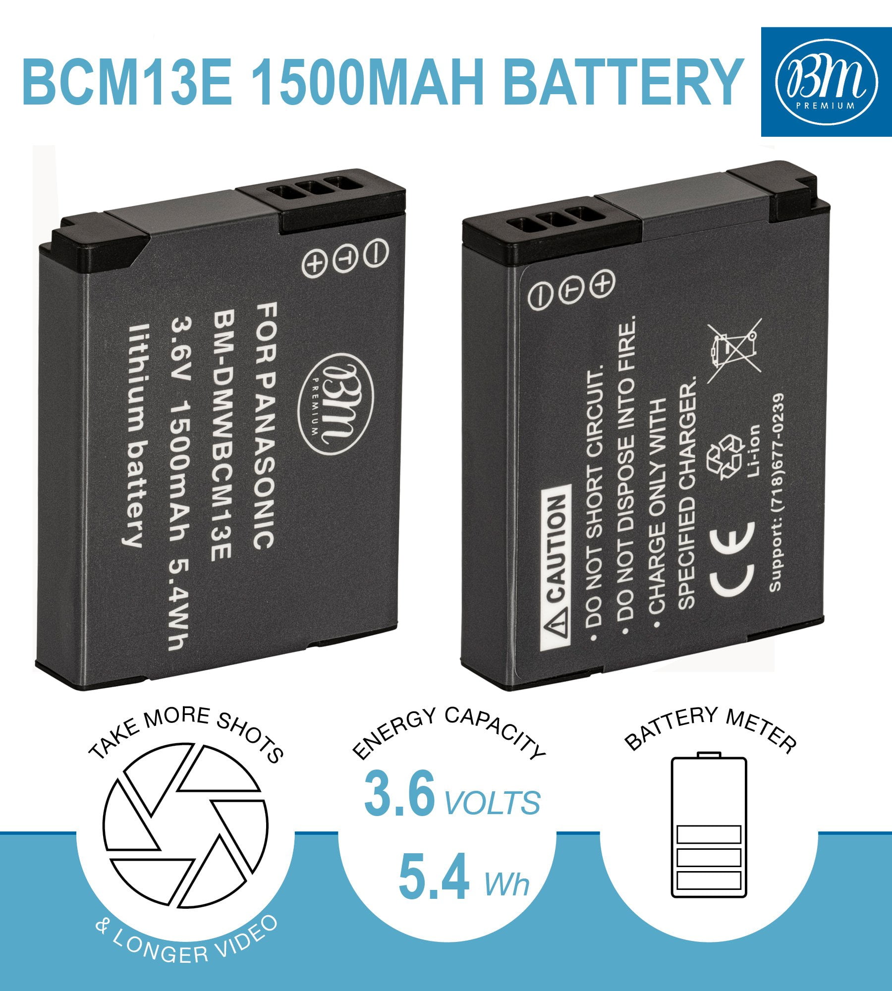 BM 2 DMW-BCM13E Batteries and Charger for Panasonic Lumix DC-TS7