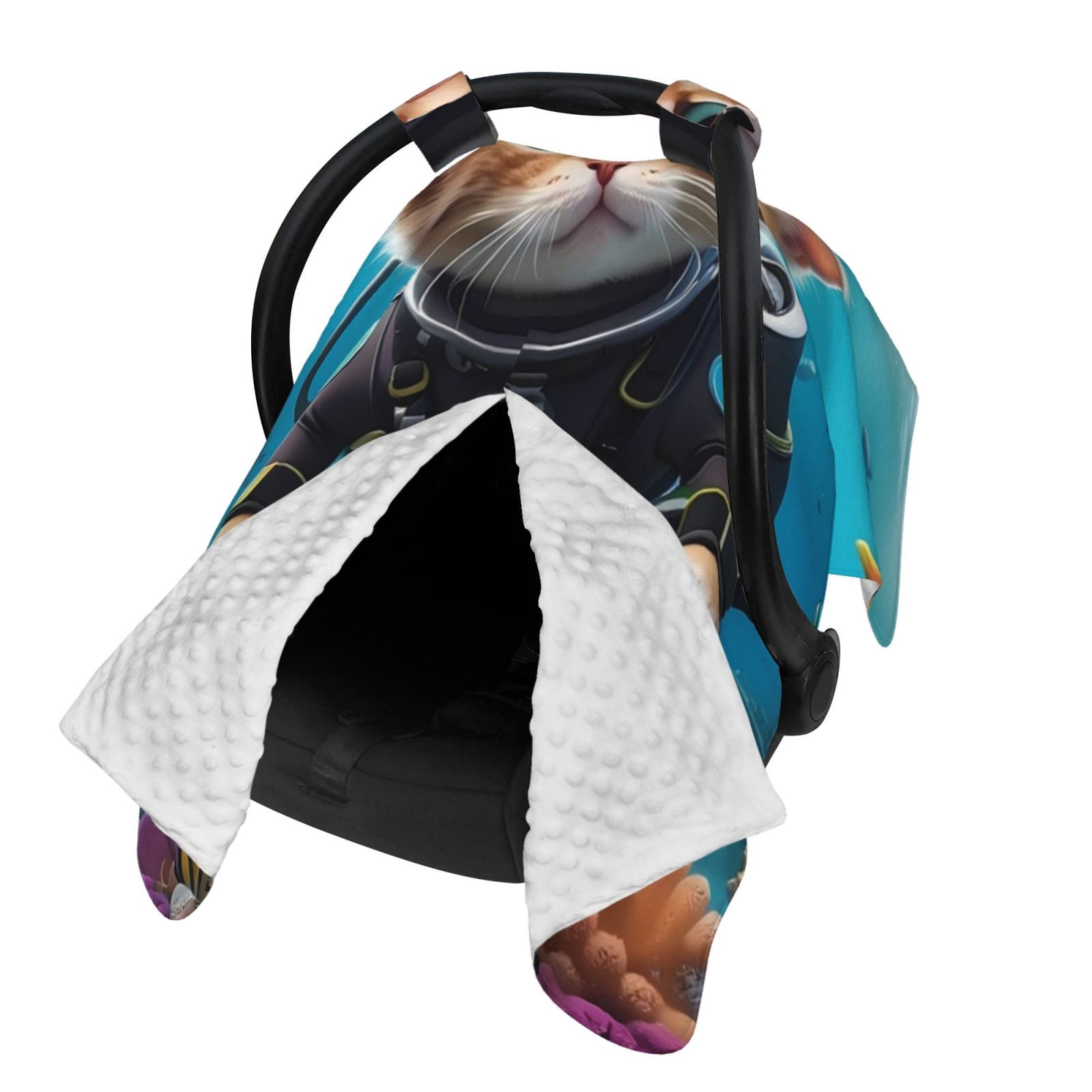 Naloa Underwater Diving Cat Baby Car Seat Cover, Breathable Baby Carrier Cover, Multiuse Baby Carrier Cover & Nursing Breastfeeding Cover