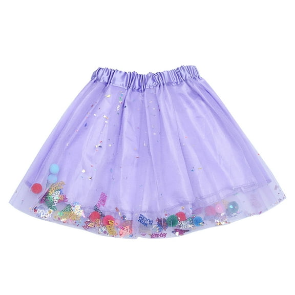 Akiihool Toddler Skirt Girls Tutu Skirt Rainbow Toddler Tulle Ballet Dance Skirt (Purple,2-8 Years)