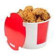 thumbnail image 2 of Restaurantware-Bio Tek 85 Ounce Chicken Buckets With Lids, 100 Greaseproof Paper Chicken Buckets - Vented Lids, Freezable, Red And White Paper Disposable Chicken Buckets, For Restaurants And Cafes, 2 of 4