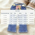 thumbnail image 3 of NAISIBABY Girls Flare Jeans 8T, High Waist Stretch Loose with Silk Belt Casual Fashion Denim Pants Blue (2-8T), 3 of 6