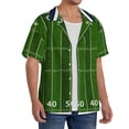 thumbnail image 2 of Rateoe American Football Field Pattern Men's Short Sleeve Classic Shirt, Casual Short-Sleeved Shirt, Lightweight Summer Shirt, Cuban Collar Shirt,Button-Front Shirt-Large, 2 of 5