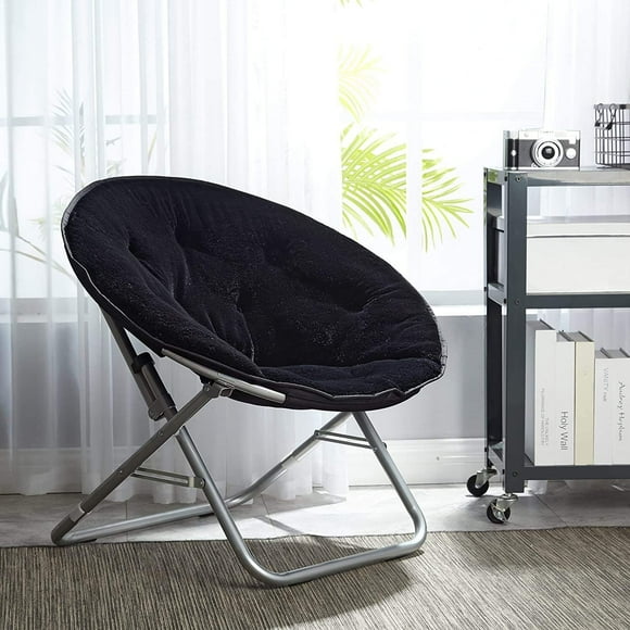 Silla plegable para uso exterior e interior super cómoda IDEA NUOVA Moon negra