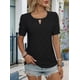 thumbnail image 4 of Blusas Casuales de Verano para Mujer, con Bordados Huecos, de Corta, Color Negro, Talla M, 4 of 10