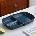 thumbnail image 1 of 1pc Divided Dish Diet Reusable Dinner Plate Kitchen Dinnerware Portion Plates For Adults 3 Compartments Microwave Safe Blue, 1 of 6