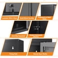 thumbnail image 3 of Metal Garage Wall Cabinet with 2 Doors and 1 Adjustable Shelf,Lockable Floating Tool Cabinet with Pegboard,Steel Storage Cabinet for Kitchen,Office,Garage,Laundry,Warehouse(Black&Gray, 26"H), 3 of 7