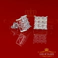 thumbnail image 5 of King of Bling's 0.50ct Diamond 925 Sterling Silver White For Men's / Women's Square Earrings, 5 of 12