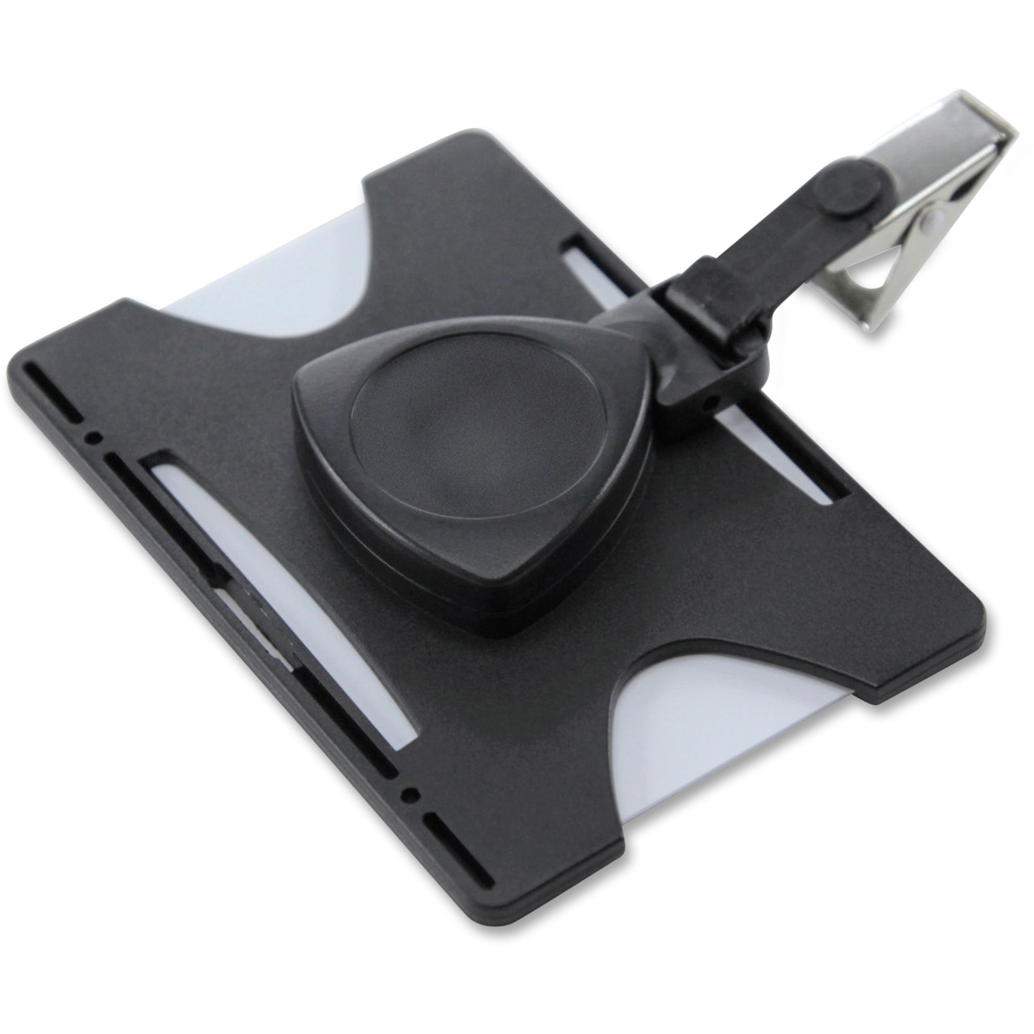 Baumgartens Card Holder Badge Reel Vertical 3.5"x4.5"x.25" Black 68171