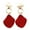 Red, variant on Grandest Birch 1 Pair Women Dangle Earrings Contrast Color Rhombus Shape Alloy Durable Drop Earrings Lady Accessory Alloy Green