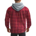 thumbnail image 4 of Ceisia Men's Loose Hooded Flannel Tartan Jacket Buttoned Pocket Long Sleeve Casual Gift Outerwear, 4 of 9