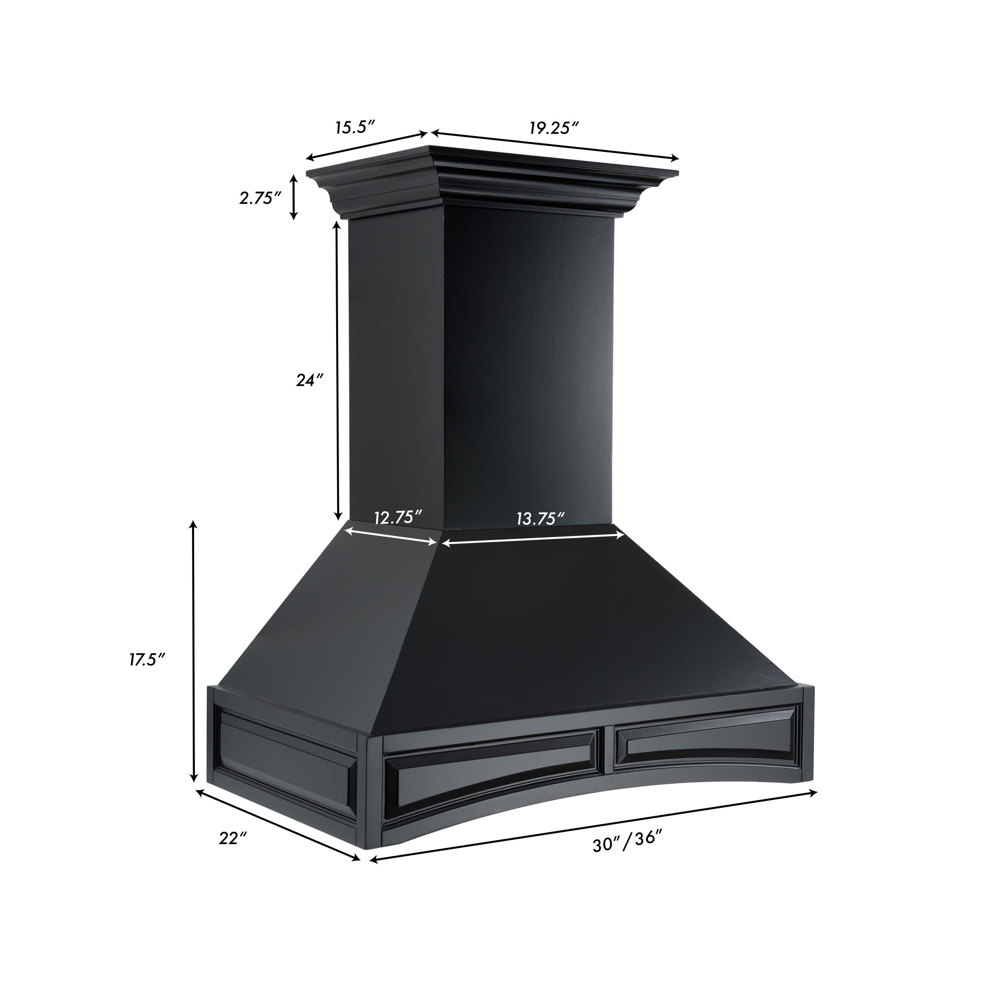 ZLINE 36 in. Wooden Wall Mount Range Hood in White - Includes Remote Motor