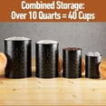 thumbnail image 3 of Kitchen Canisters for Countertop Set of 4 - Textured Iron Kitchen Canisters with Airtight Lids - Flour Sugar Canister Set - Flour and Sugar Containers Farmhouse - Coffee Jar for Counter - Black, 3 of 6