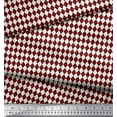 thumbnail image 3 of Soimoi Red Cotton Voile Fabric Diamond Geometric Printed Craft Fabric by the Yard 56 Inch Wide, 3 of 3