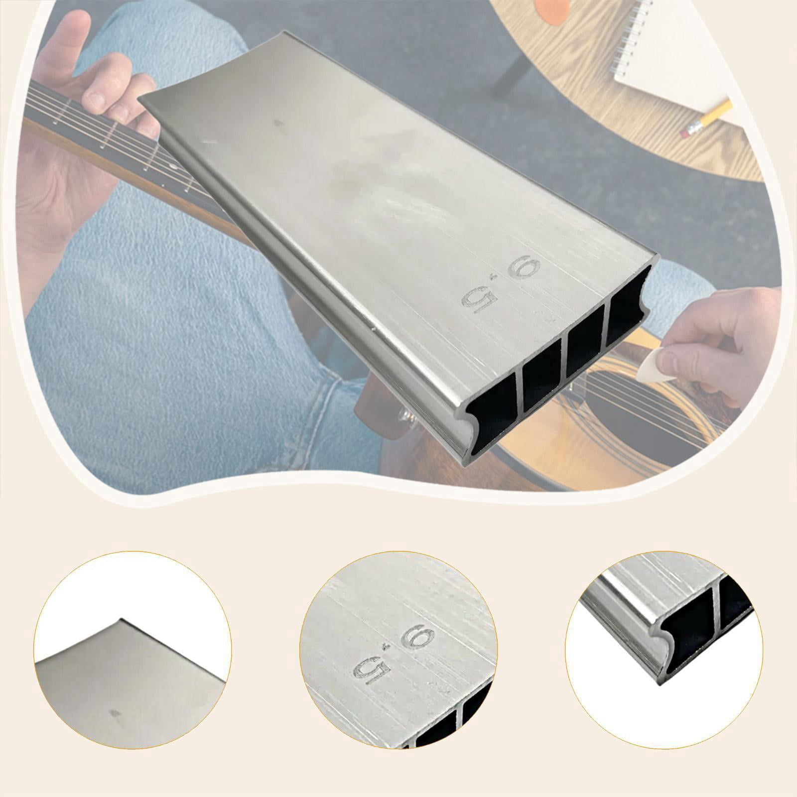 Dualoai Aluminum Fretboard Sanding Block, Luthier Tool for Fret Leveling, Metal Beam for 9.5 and 20