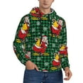 thumbnail image 2 of Wukai Vintage Santa Skiing Green Plaid Print Men Hoodies Fleece Sweatshirts Long Sleeve Sweaters Pullover Fall Outfits Winter Clothes-X-Large, 2 of 7