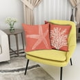 thumbnail image 2 of Coastal Coral Throw Pillow Covers 20x20 Inch Set of 2 Starfish Beach Nautical Pillow Covers Summer Farmhouse Pillowscase Linen Square Cushion Covers for Sofa Couch Bedroom Living Room Home Decoration, 2 of 6
