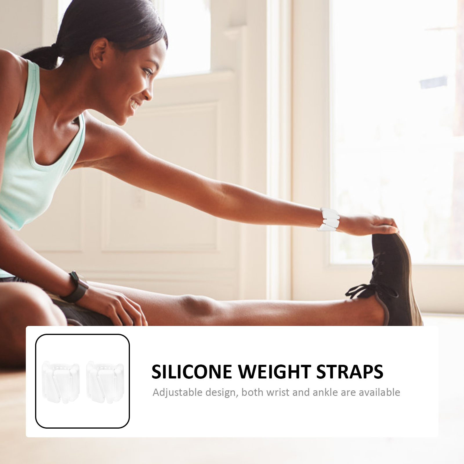 OFFIGAM Wearable Wrist Ankle Weights 1 Pair Silicone For Gym Use Yoga Running Aerobics 11.6x2.7in
