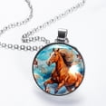 thumbnail image 2 of Horse Elegant Glass Circular Pendant Necklace - Stunning Jewelry for Every Occasion, 2 of 5