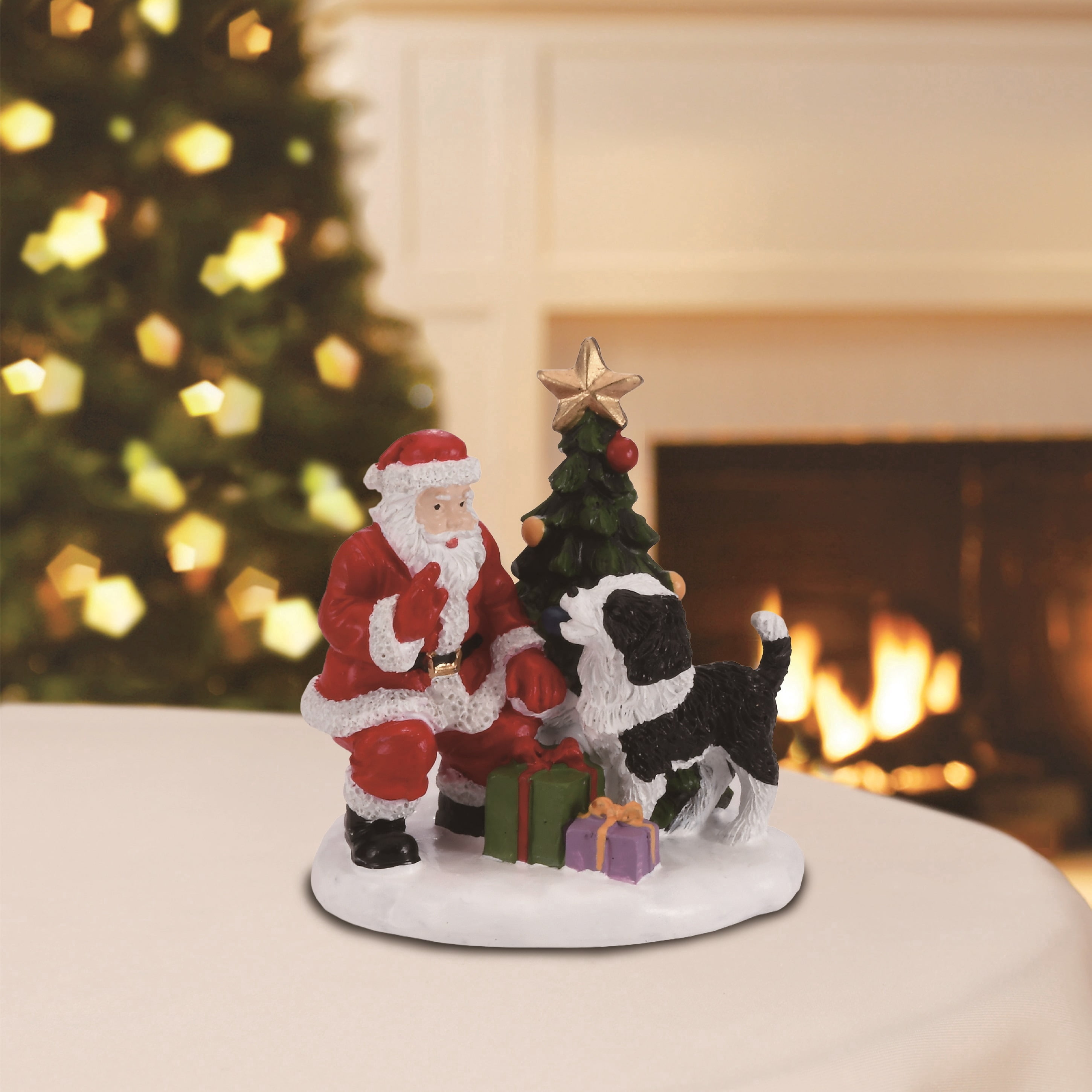 A Very Merry Pup Christmas Village Decorative Figurine, Multicolor, 4", by Holiday Time