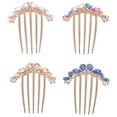 thumbnail image 1 of Miangastore Rhinestone Hair Comb Blue Alloy 4Pcs 2.8X3.3In, 1 of 9