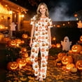 thumbnail image 4 of 2026 Matching Family Halloween Pajamas Set, Fall Sleepwear, Ghost & Pumpkin Printed Holiday Sleepwear, Soft Loungewear PJs Outfit, 4 of 5