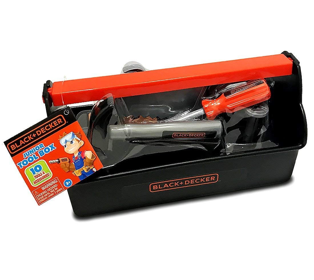 BLACK AND DECKER JUNIOR MY FIRST TOOL BOX KIDS TOY With 15 Tools