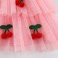thumbnail image 5 of Girls Tutu Dress Cute Cherry Decor Flutter Sleeve A-Line Outfits Toddler Sweet Layered Tulle Princess Dress Pink 5-6 Years, 5 of 7