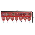 thumbnail image 3 of Stylo Culture Indian Cotton Window Valance Kids Red Ethnic Vintage Embroidered Patchwork Tassels Floral Scarf Curtain Topper Home Decor Traditional Swag Curtain Door Hanging Toran | 38 x 14 Inches, 3 of 4