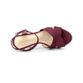 thumbnail image 4 of BLISSFUL STEP Women's Fashion Platform Strap Slingback Chunky Heel Open Toe Sandals Burgundy 9, 4 of 8